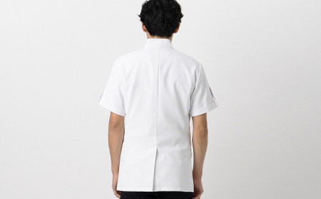 レピウスの白衣 【メンズ】 スタンドカラーZIP ショートジャケット [半袖] ストレッチ素材 / ネーム刺繍付き(サイズ：46サイズ)_0113-015-T04-2