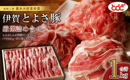 農水大臣賞受賞　伊賀とよさ豚　厳選詰め合せ1Kg【tysk0001】