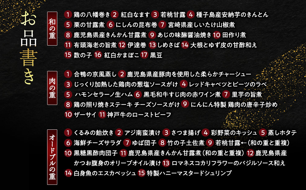 にんにん おせち三段重(約4~5人前)