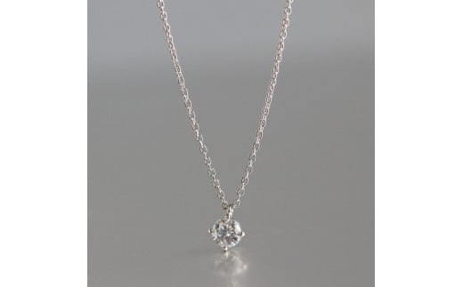 プラチナ900【ラボグロウンダイヤモンドネックレス】0.2ct 可愛い王冠モチーフ 長さ40cm  LAB-PT900-007