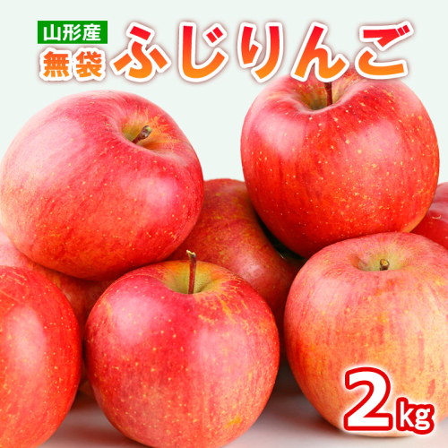 山形産 無袋 ふじりんご 秀2kg(5～8玉)【令和8年産先行予約】FS25-775