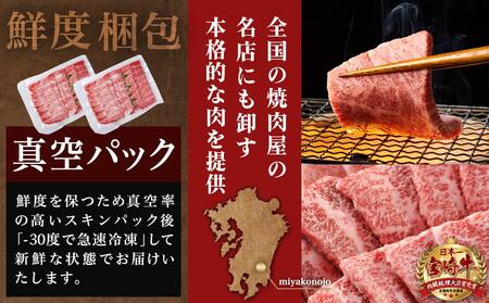 宮崎牛カルビ焼肉800g(400g×2パック)_AD-I901_(都城市) 宮崎県産 宮崎牛バラ カルビ焼肉 スキンパック 新鮮 サシ（霜降り） お祝い事 贈答用