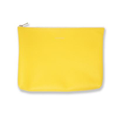 ふるさと納税 鎌倉市 MASSTARD -MINIMAL LEATHER POUCH LARGE-YELLOW