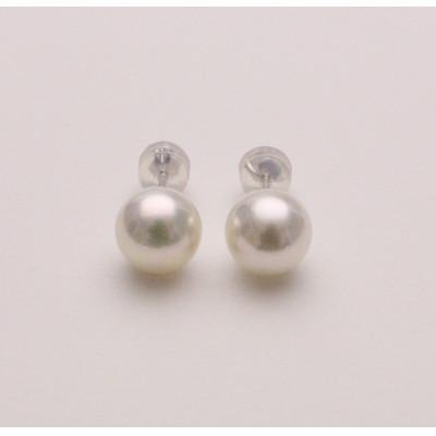 ふるさと納税 長崎市 アコヤ真珠ピアス8.0-8.5mm【K14WG】