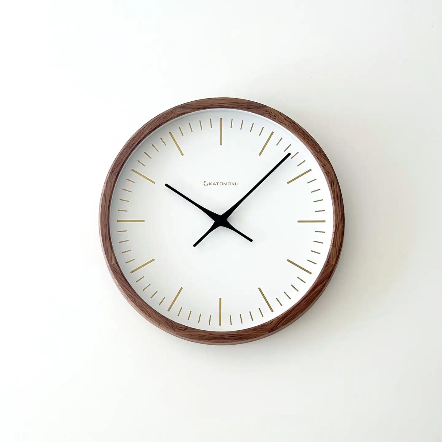 KATOMOKU Muku clock 木製掛け時計（ウォールナット）km-129WA