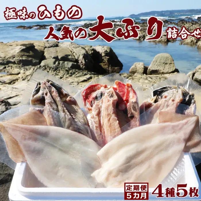 【極味のひもの】食べ応え抜群！評判の『大ぶりひもの特選セット』大ぶり３種＋いか一夜干し２枚 定期便 ５カ月《隔月》 《選べる発送間隔》《発送開始月指定OK》鯖 サバ 鯵 アジ 天日干し とろさば とろあじ 金目鯛 いか一夜干し イカ ひもの ひらき 干物 手開き 焼き魚 焼き魚セット 人気店 お取り寄せ ひものセット [魚水][0082-0001]