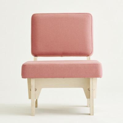 ふるさと納税 海南市 和歌山県海南市　高品質な一人掛け組み立てソファ　キャンバスピンク(フレームホワイト)