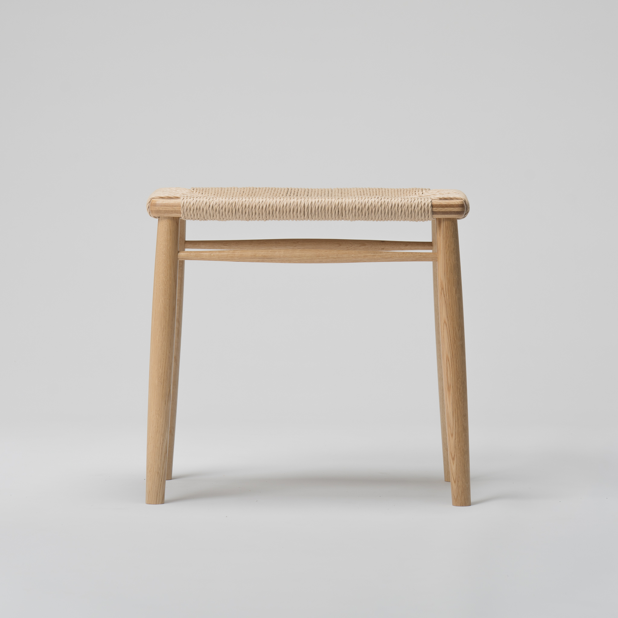 【木と暮らしの工房】 H.O.スツール　4-leg　＜樹種：ナラ／座面：ペーパーコード＞