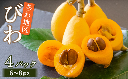 【 期間限定 】びわ 6 ~8個 4 パック 約 1.2kg びわ びわ びわ びわ YN007-2x