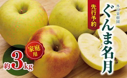家庭用 ぐんま名月 約3kg ｜ 外川果樹園 リンゴ りんご 林檎 果物 フルーツ 果実 果汁 ぐんま名月 ぐんまめいげつ 家庭用 長野県 松川村 信州
