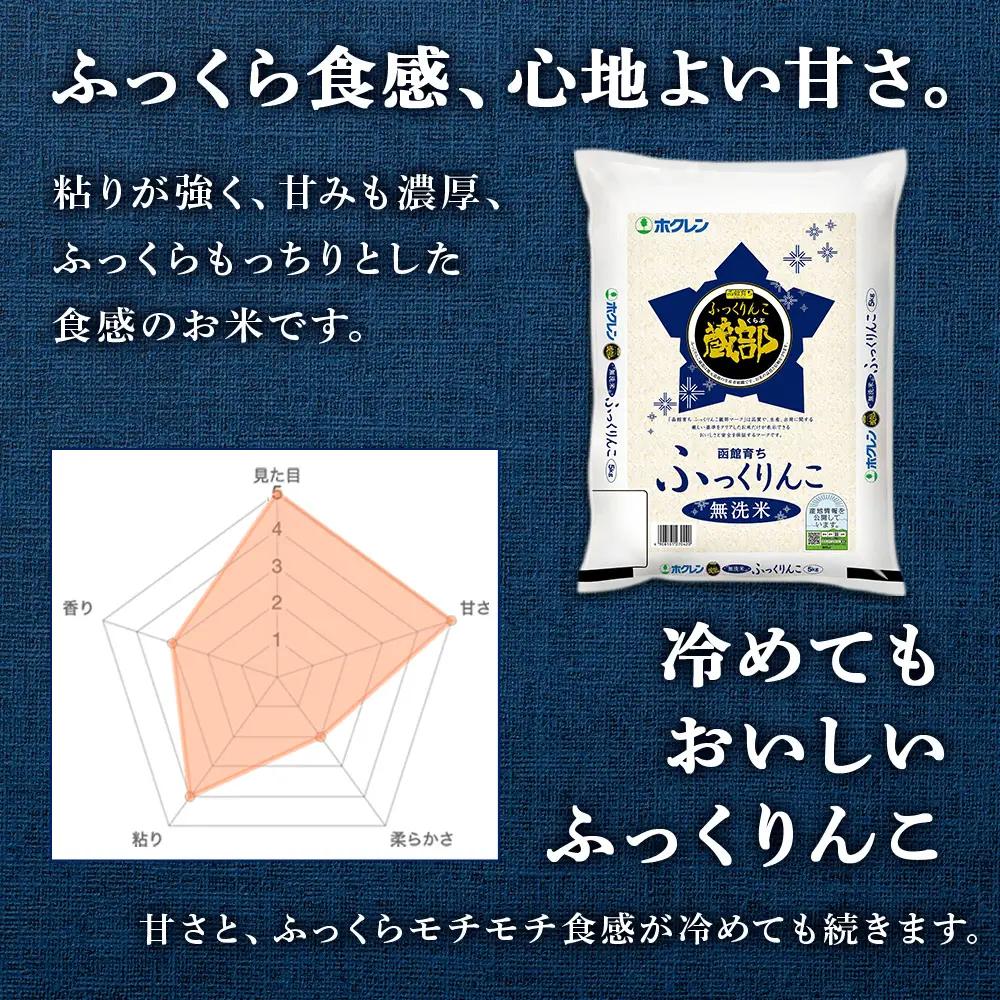 新米予約 【定期便偶数月6回】 無洗米 ふっくりんこ 5kg 【JA新はこだて】
