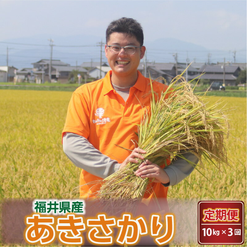 【ふるさと納税】【令和7年産・新米】定期便 ≪3ヶ月連続お届け≫ あきさかり10kg × 3回 〜坂井市三国町産・こだわりの精米対応〜 米 お米 定期便 10キロ 30kg 30キロ