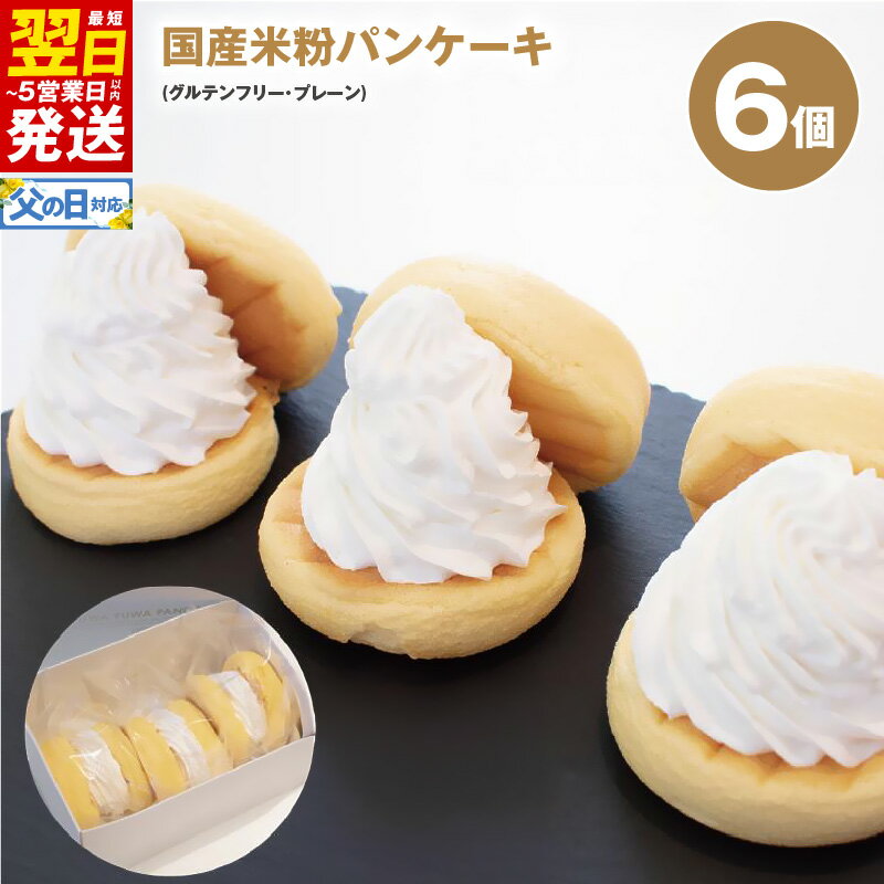 【ふるさと納税】＼最短翌日～5営業日以内発送／ パンケーキ 6個入 ( グルテンフリー プレーン ) パンケーキカフェ cafeblow 国産米粉パンケーキ 米粉 お取り寄せ スイーツ デザート おやつ ギフト 贈り物 熨斗 対応可 誕生日 記念日 冷凍 泉佐野市 送料無料