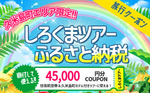 
【久米島町】しろくまツアーで利用可能 WEB旅行クーポン(4万5千円分）
