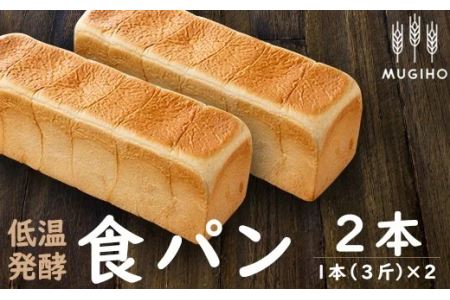 i162 ＜国産小麦粉使用＞低温発酵食パン(1本3斤×2本)  高級食パン 冷凍 ベーカリー 国産小麦 保存料不使用食パン パン 低温発酵 朝ごはん 朝食 小麦粉 白神こだま酵母 ふわふわ食感 鹿児島 出水市 【パン工房麦穂】