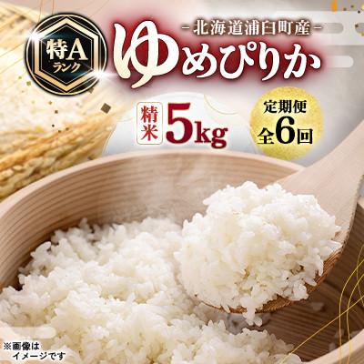 ふるさと納税 浦臼町 【毎月定期便】浦臼町産　ゆめぴりか(精米)5kg　特A　お米　全6回