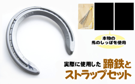 蹄鉄 （ アルミ製 シルバー ）& 馬のしっぽの毛 ストラップ （ 芦毛 ） 【馬っこパーク・いわて】／ てい鉄 さび止め 錆止め サビ止め 銀 銀色 アルミ 加工 馬毛 尻尾 幸運 開運 厄除け 魔除け アイテム 本物 インテリア アクセサリー おすすめ