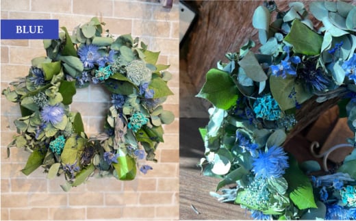 【選べるカラー】ドライフラワー リース Mサイズ  インテリア 部屋 花 【flowerbasket namika】 [AKGA004]