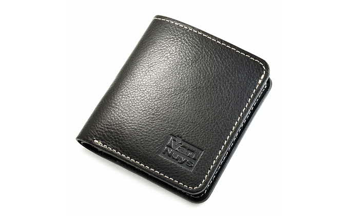 紙幣とカードのコンパクト折り畳みウォレット　ビンテージブラック ファッション小物 財布 ファッション