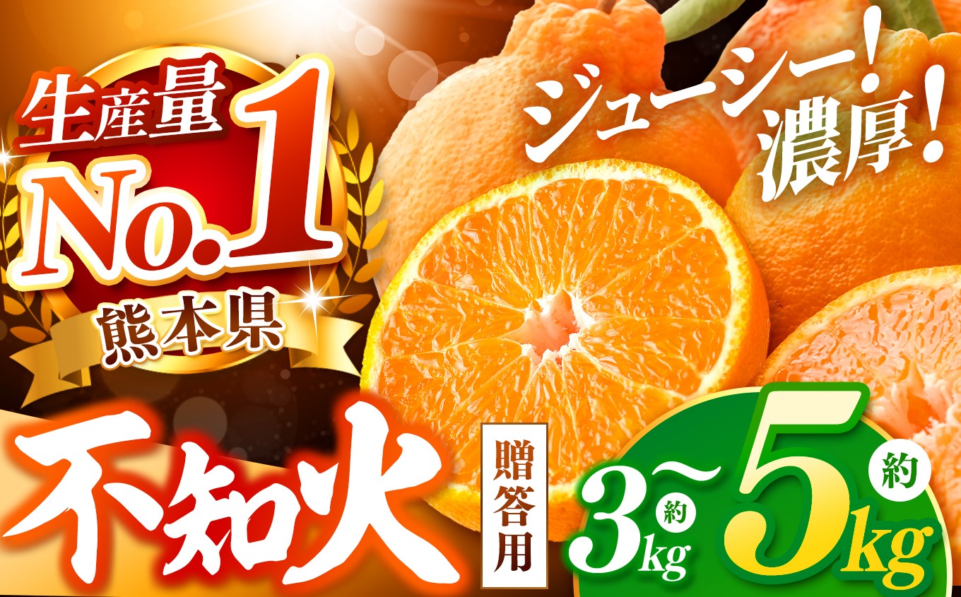 
                  選べる容量【数量限定】不知火 約3kg / 5kg | みかん しらぬい 贈答用 秀品 先行予約 オススメ 蜜柑 柑橘 果物 フルーツ 熊本県 玉名市

                