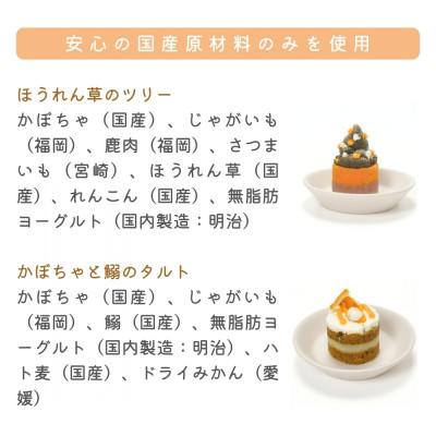 ふるさと納税 筑前町 【MyBESTiee】愛犬用タルト2個セット ほうれん草のツリー&かぼちゃと鰯のタルト(筑前町) |  | 01