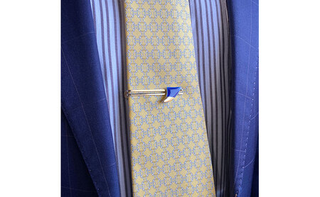 茅ヶ崎市 湘南 陶磁器 上品 かわいい メンズ ギフト プレゼント 誕生日 父の日 お祝い サマーギフト ゴールド 金 アート アクセサリー Artopus.SHONAN ネクタイピン フィン Ｄ青