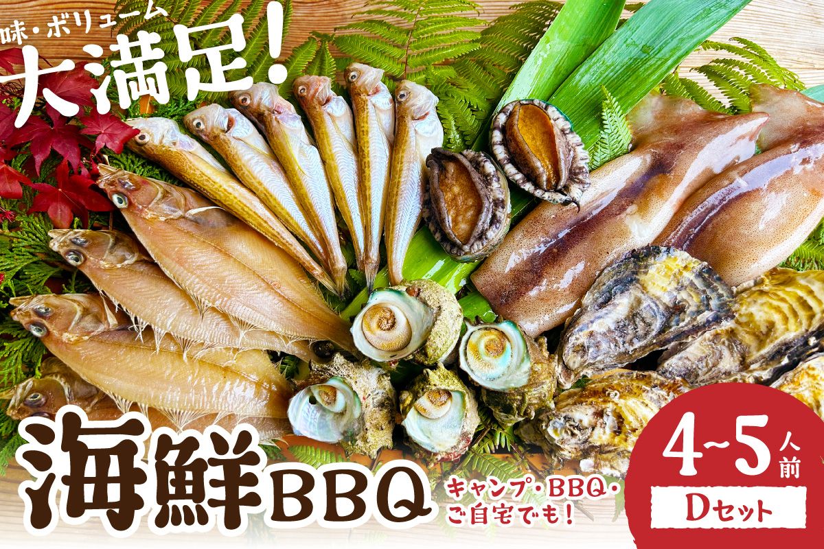 大満足！京丹後・海鮮BBQ　Dセット　贅沢アワビ付　6種22品（4～5人前）　YK00369