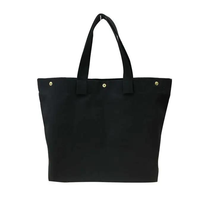 【福岡市の縫製工場オリジナルブランド OKUNIYA】本革ネーム（ブラック） トートバッグ ブラック（Mサイズ） | かばん ファッション 人気 おすすめ 送料無料
