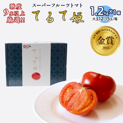 てるて姫 中箱 約1.2kg × 1箱 【12～15玉/1箱】 てるてひめ 糖度9度 以上 スーパーフルーツトマト 野菜 フルーツトマト フルーツ トマト とまと [AF011ci]