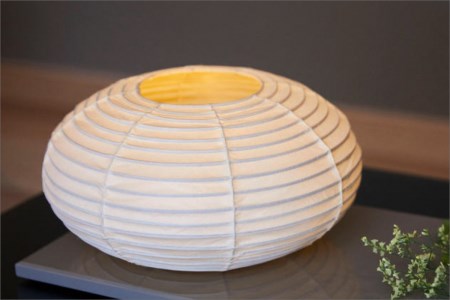 【小嶋庵 京提灯】カンス型提灯・Mサイズ（卓上楕円型・直径28cm・高さ15cm程度）