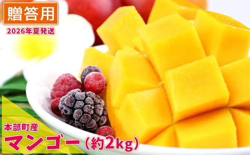 【2026年夏発送】もとぶ町産マンゴー（贈答用）約2kg詰め フルーツ 南国 くだもの おすすめ 果物 プレゼント 沖縄 人気 期間限定 お土産 おきなわ 冷蔵 数量限定 おみやげ 青果 夏 先行予約 ギフト デザート スイーツ