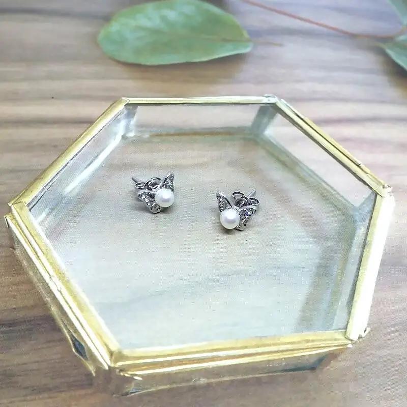 2202 真珠ピアス・バタフライ（淡水本真珠・ボタン） 贈り物 かわいい アクセサリー カジュアル オシャレ クリスマスプレゼント 蝶々