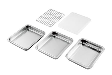 【ふるさと納税】SUS-B700 流石 ステンレスバット3枚(フタ・アミ)【 ステンレス バット 蓋付き キッチン 料理 新潟県 燕市 燕三条 】