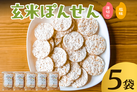 玄米ぽんせん(薄切り･塩味)30g入り5袋セット mi0100-0001-4