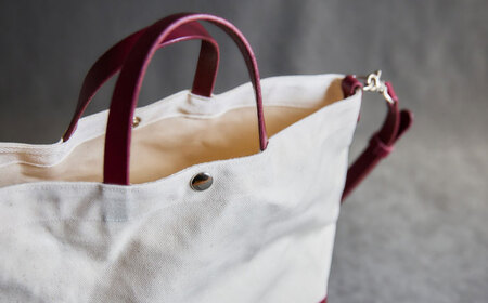 レザー×キャンバス トートバッグ ワイン L / 2WAY レザー トート トートバッグ ショルダー ショルダーバッグ 鞄 かばん マザーズバッグ 通勤 通学 BAG bag バック バッグ 革 ギフ