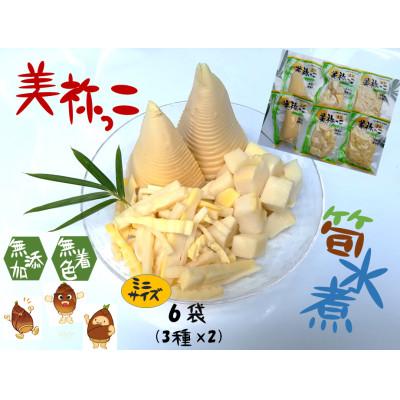ふるさと納税 美祢市 たけのこの水煮　美祢っこ(ミニ3種・6個セット)