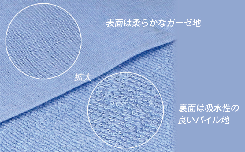 片面ガーゼフェイスタオル カラー おまかせ 2枚【泉州タオル 国産 吸水 普段使い シンプル 日用品】 G2159
