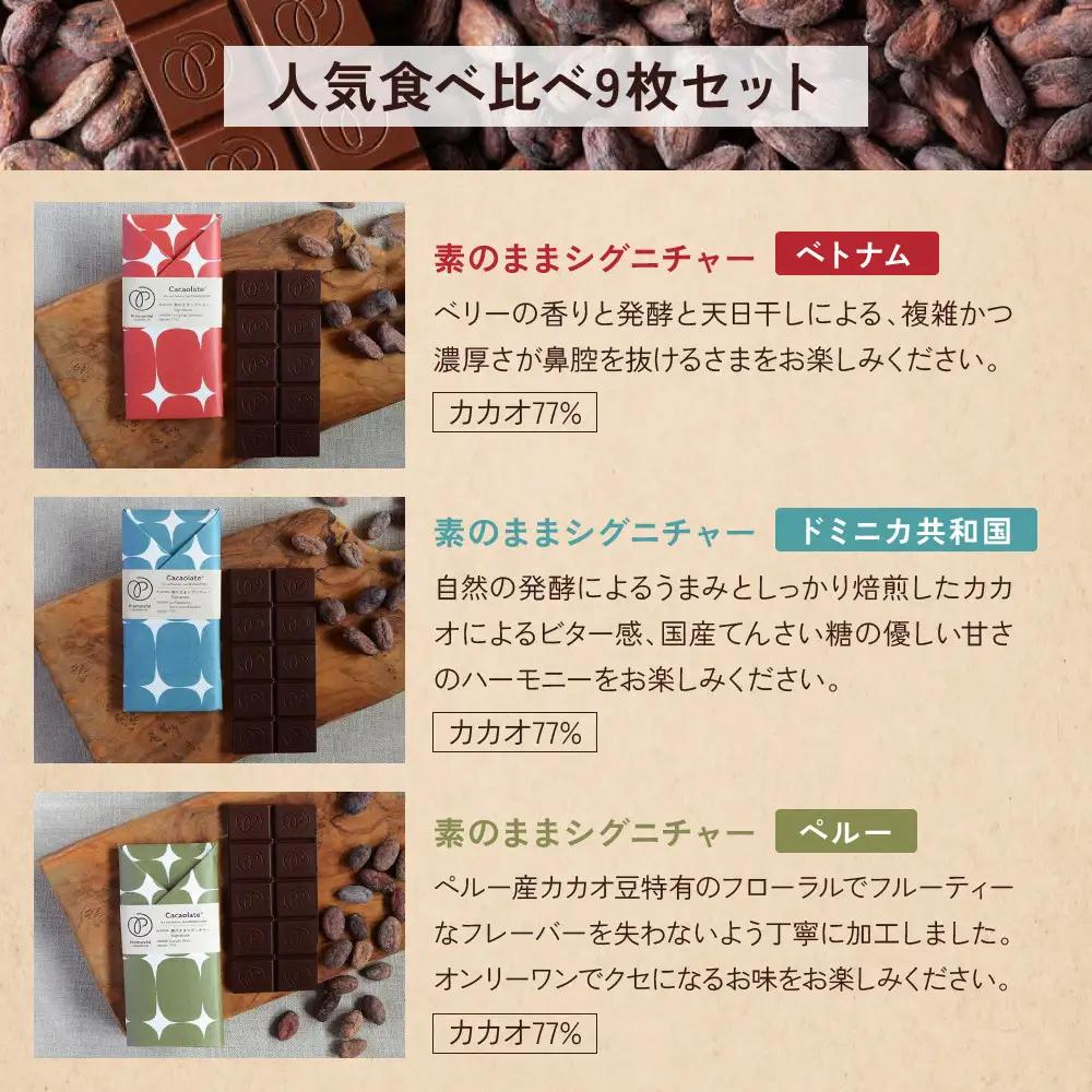 【Premarché Cacaolate Lab】国際コンテスト入賞店の手づくりチョコレート 産地食べ比べ9枚セット｜京都 チョコレート専門店 人気