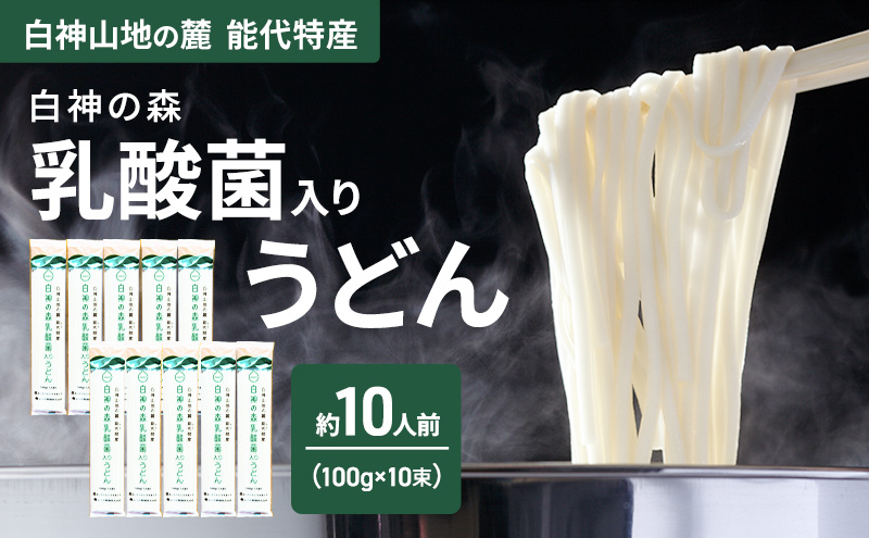 うどん 白神の森乳酸菌入りうどん 100g（約1人前）×10束 麺 乾麺 鍋 冷たい 温かい ざるうどん 鍋の締め 腸活 乳酸菌