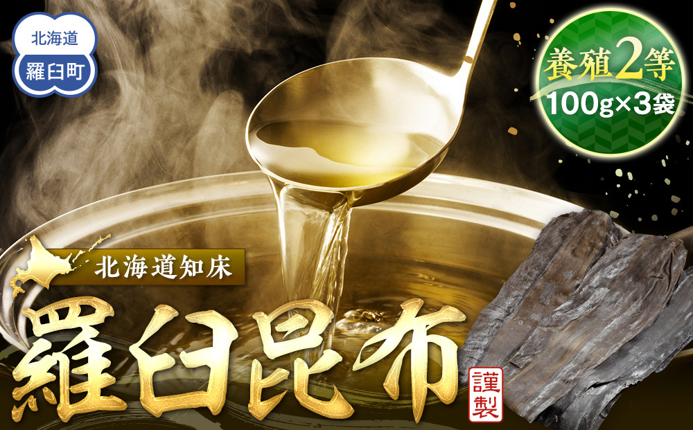 養殖2等羅臼昆布 3個セット(1枚約100g×3袋)  生産者 支援 応援 016942_AK011