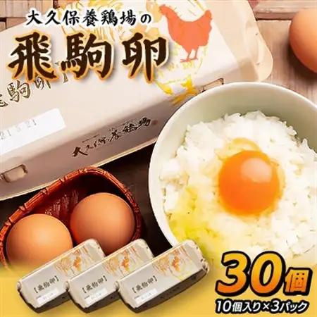 大久保養鶏場の飛駒卵　30個(10個入り×3パック)_卵・乳製品 卵  たまご タマゴ 玉子_【配送不可地域：離島】【1485699】