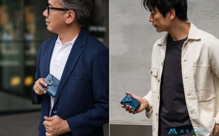 【池之端銀革店】藤巻百貨店別注 Cramp ギャルソンスリムウォレット（ブライドルレザー・ロイヤルブルー）_0143-006-T06