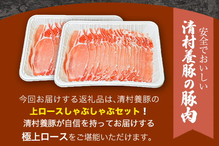 上ロースしゃぶしゃぶ 600g 清村養豚《60日以内に出荷予定(土日祝除く)》 豚 ロース しゃぶしゃぶ 冷しゃぶ 野菜炒め 清豚 冷凍 小分け 熊本県御船町