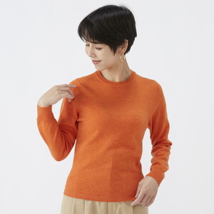 日本製 カシミヤ100% レディース クルーネック Lサイズ