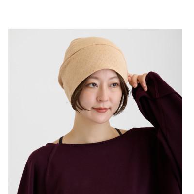 ふるさと納税 豊中市 【ブラウン】室内用帽子 オーガニックコットン 天4方ワッチ