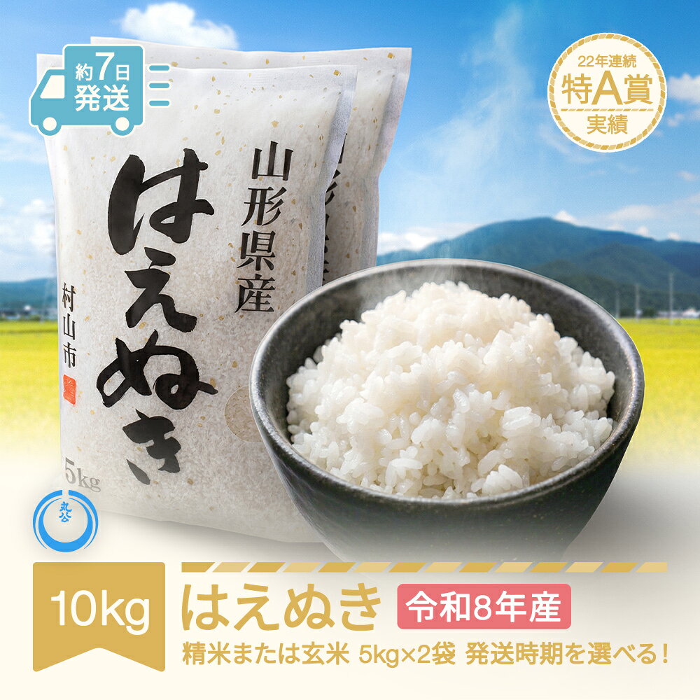 【ふるさと納税】新米 10kg 5kg×2 はえぬき 精米 玄米 令和8年産 2026年産 山形県産 送料無料