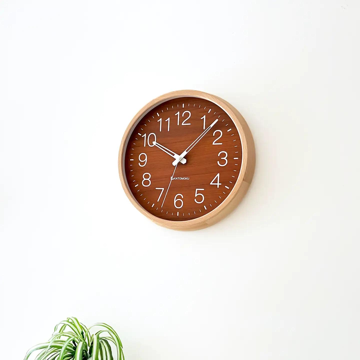 KATOMOKU Muku clock 2 ≪km-73≫木製掛け時計(スイープムーブメント(連続秒針))【R7470】