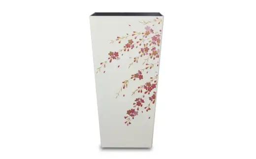 蒔絵調 ダストボックス L角 9.5L 桜ホワイト タツクラフト 【Tk148】【ttcf922-maki-swh-9d5】