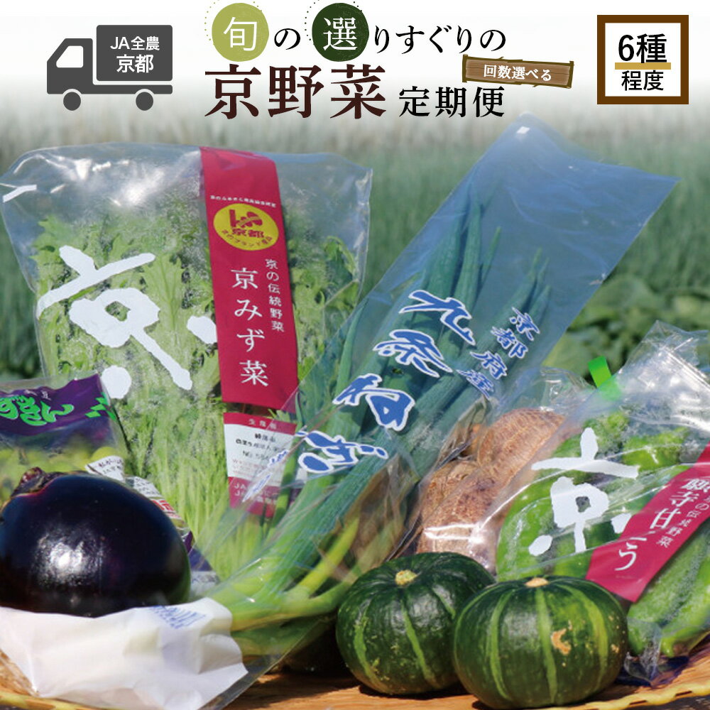 【ふるさと納税】 【 選べる 定期便 】 京野菜 野菜 6種 程度 定期便 2回 4回 6回 12回 野菜 詰め合わせ 京都 野菜セット 季節 旬 栄養食 九条ネギ 万願寺 賀茂なす 数量限定 冷蔵 サラダ BBQ バーベキュー お中元 お歳暮 サラダ 人気 おすすめ ふるさと納税