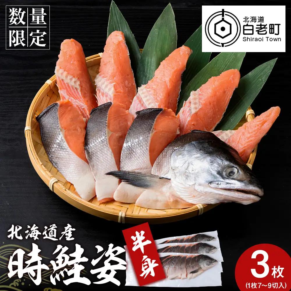 北海道産 時鮭 姿切身 半身×3 AQ094